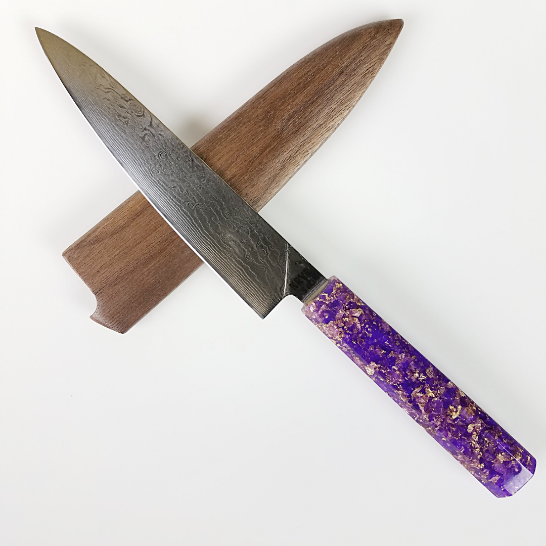 Purple Majesty - 6in (150mm) Damascus Petty Culinary Knife