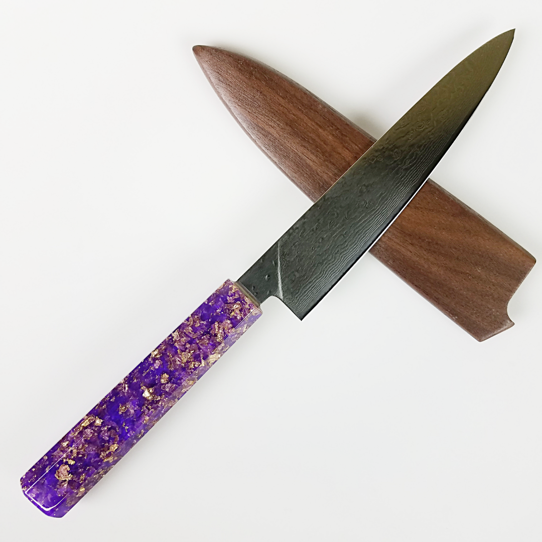 Purple Majesty - 6in (150mm) Damascus Petty Culinary Knife