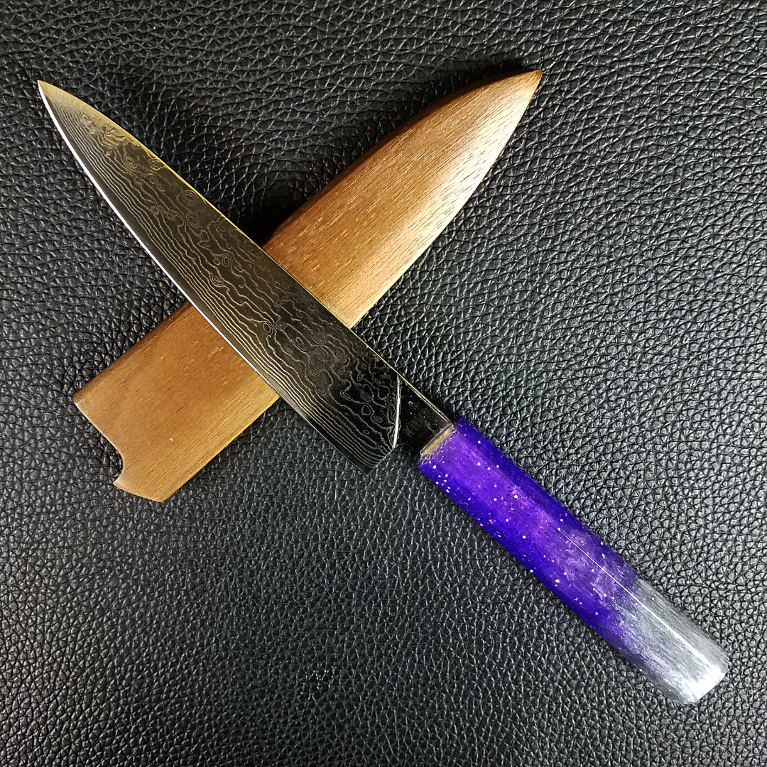 Purple Haze - 6in (150mm) Damascus Petty Culinary Knife