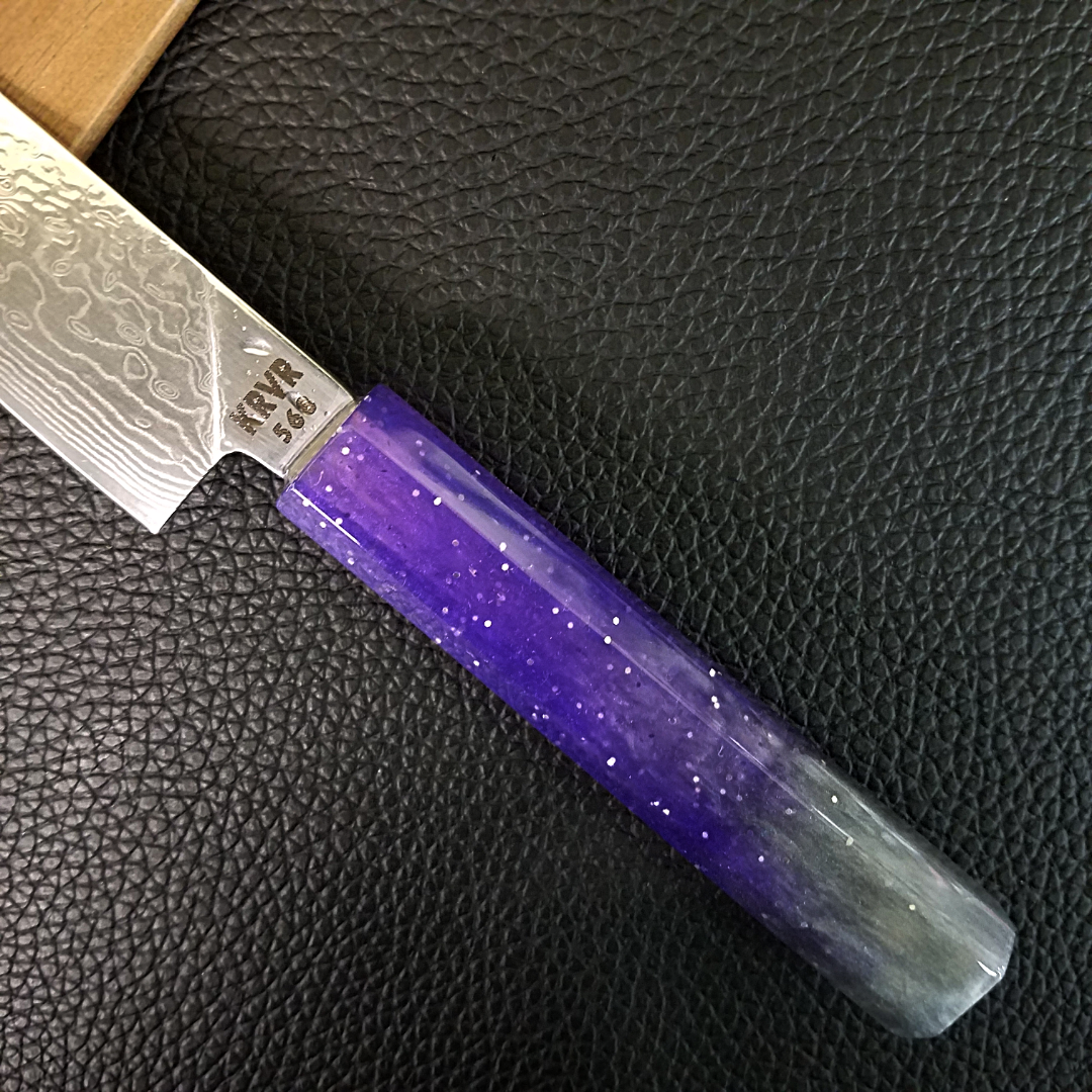 Purple Haze - 6in (150mm) Damascus Petty Culinary Knife