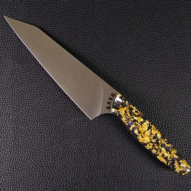 Midnight Gold Rush - 8in (203mm) Gyuto Chef Knife S35VN Stainless Steel