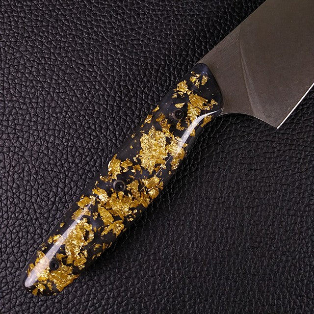 Midnight Gold Rush - 8in (203mm) Gyuto Chef Knife S35VN Stainless Steel