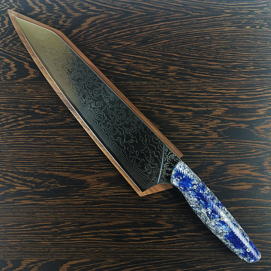 Swordfish - 10in (254mm) Damascus Gyuto - Raindrop - Wavy Handle