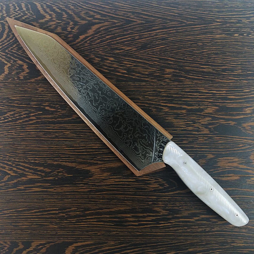 The Pearl - 10in (254mm) Damascus Gyuto - Raindrop - Wavy Handle