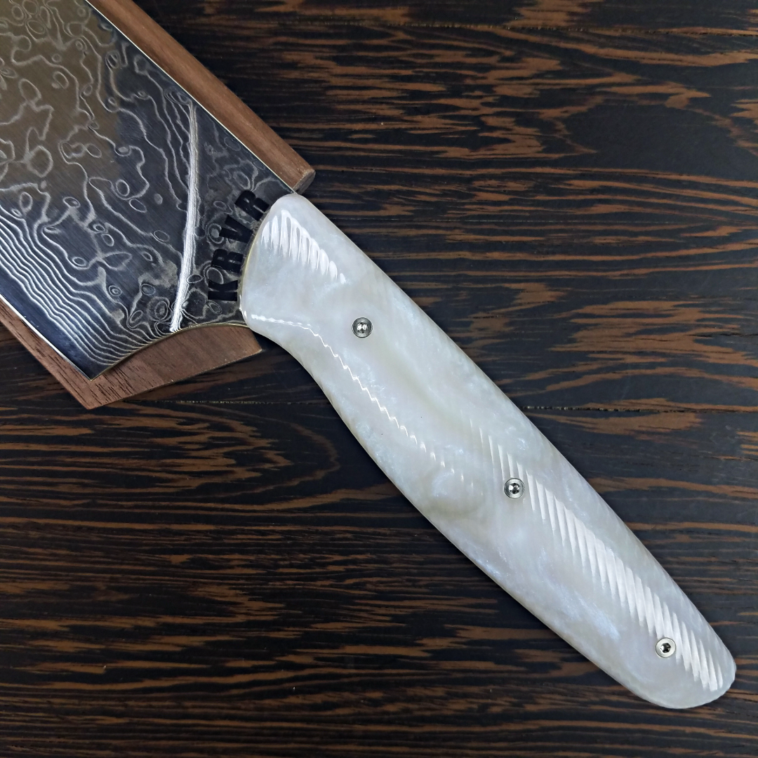 The Pearl - 10in (254mm) Damascus Gyuto - Raindrop - Wavy Handle