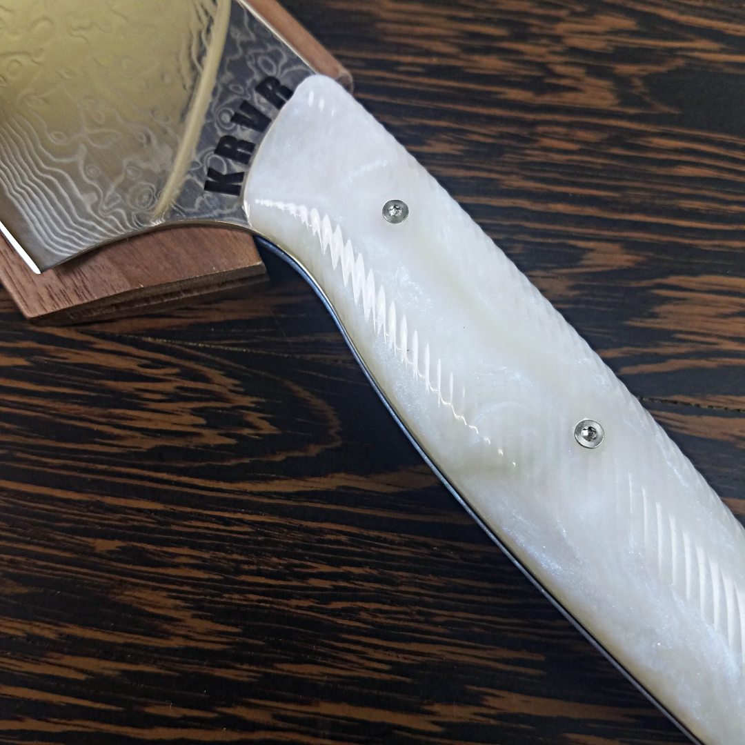 The Pearl - 10in (254mm) Damascus Gyuto - Raindrop - Wavy Handle
