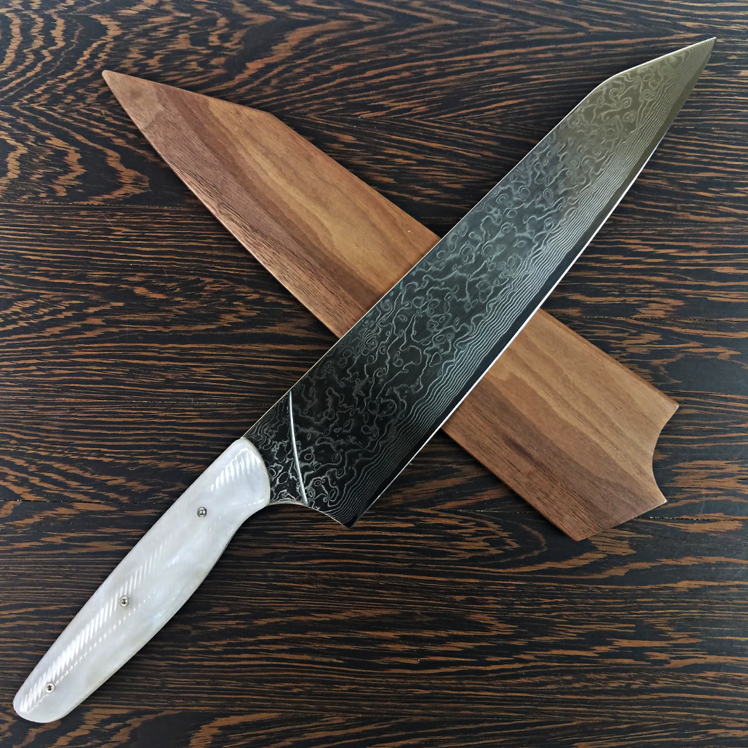 The Pearl - 10in (254mm) Damascus Gyuto - Raindrop - Wavy Handle