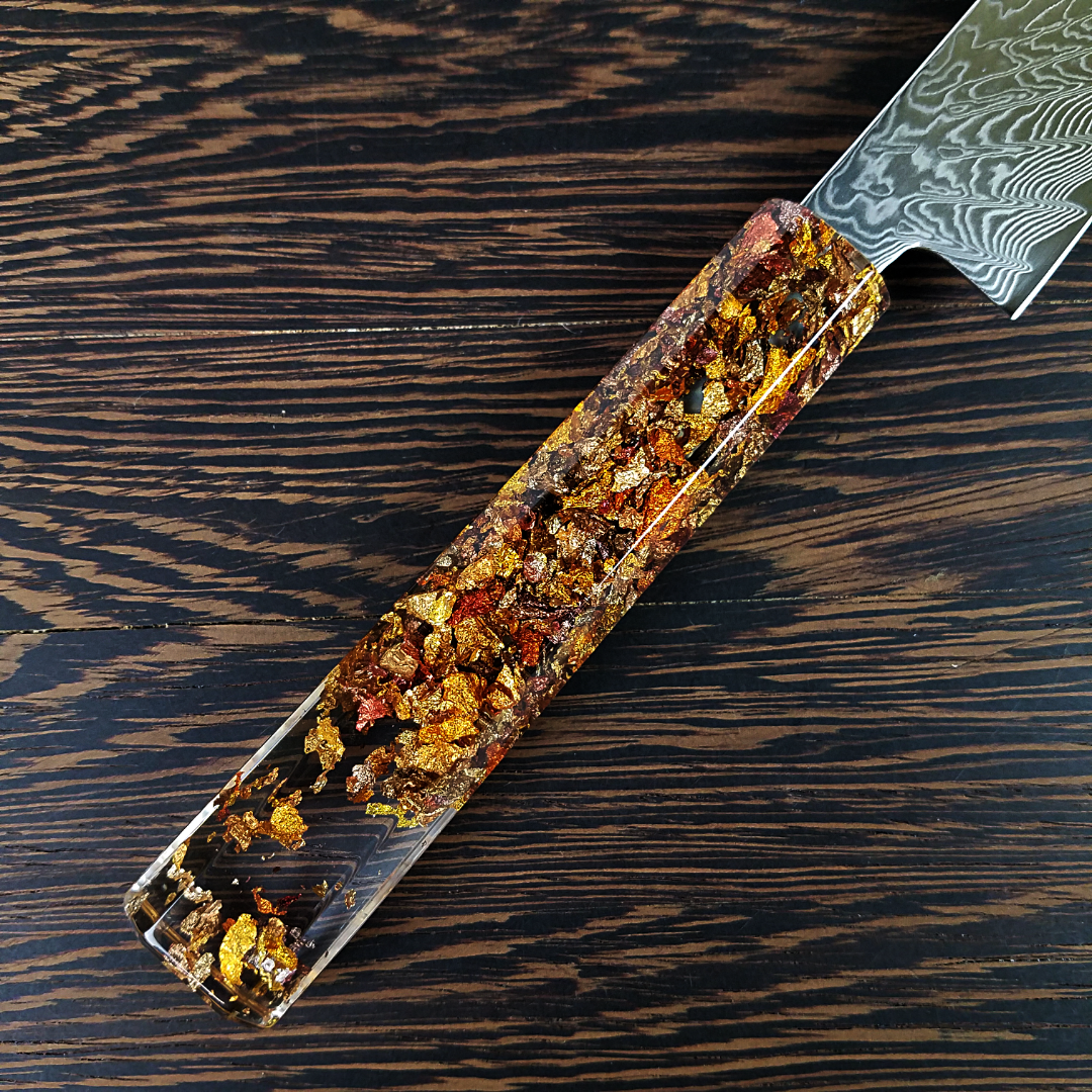 Fluttering Maple Sunrays - 6in (150mm) Damascus Petty Culinary Knife