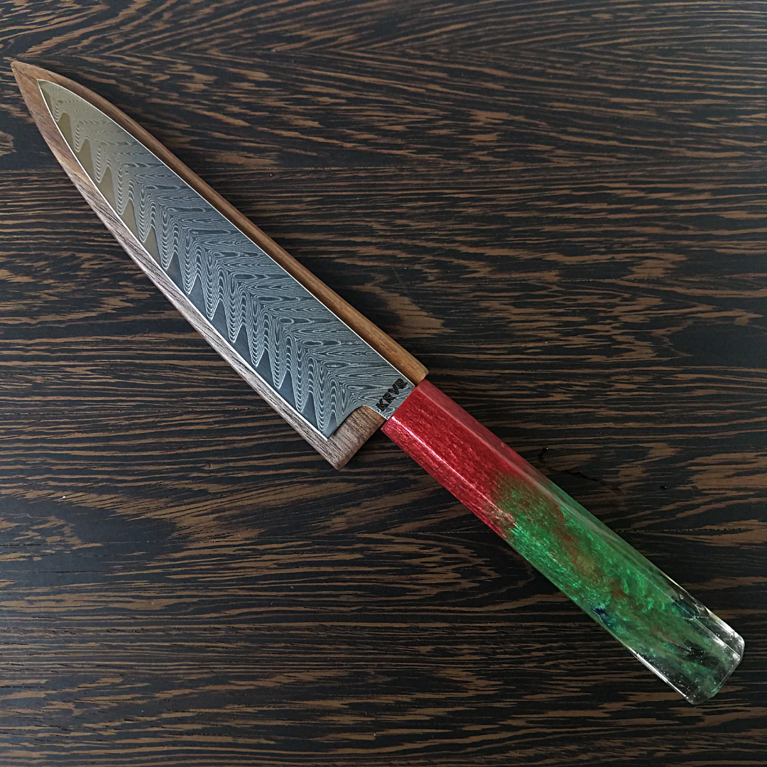 Jungle Blood Raptor - 6in (150mm) Damascus Petty Culinary Knife