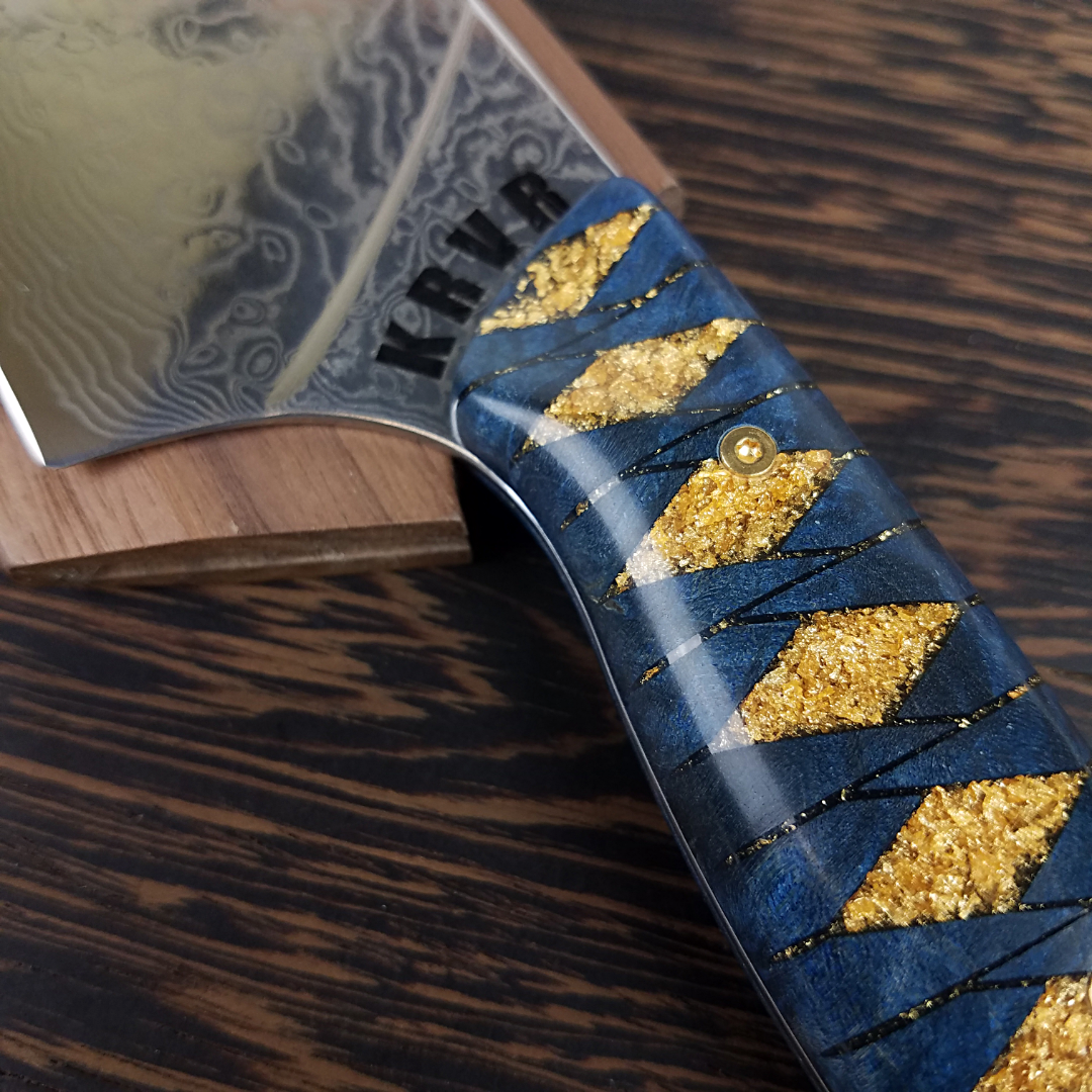 Ronin&#39;s Gold - 10in (254mm) Damascus Gyuto - Raindrop - Smooth Handle