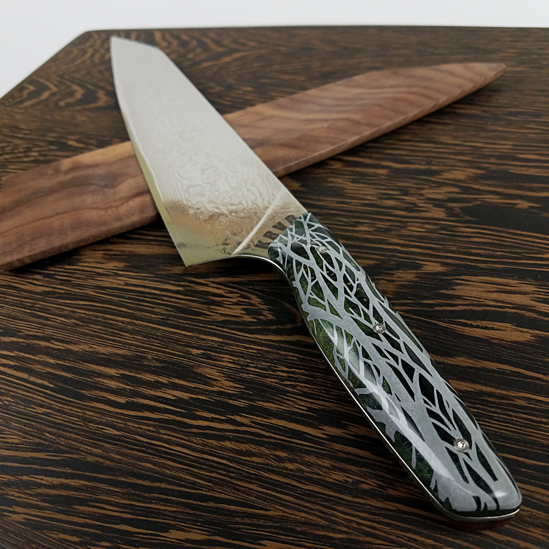Tree of Knife - 10in (254mm) Damascus Gyuto - Raindrop - Smooth Handle