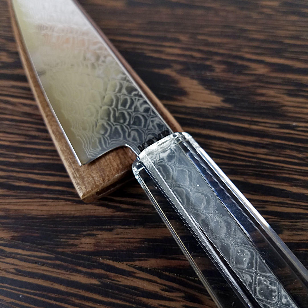 Clear and Present Danger - 6in (150mm) Damascus Petty Culinary Knife