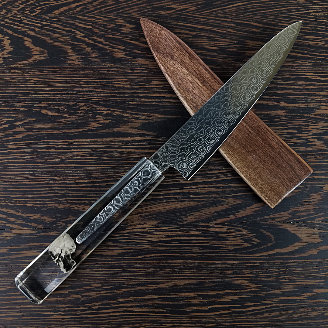 Clear and Present Danger - 6in (150mm) Damascus Petty Culinary Knife