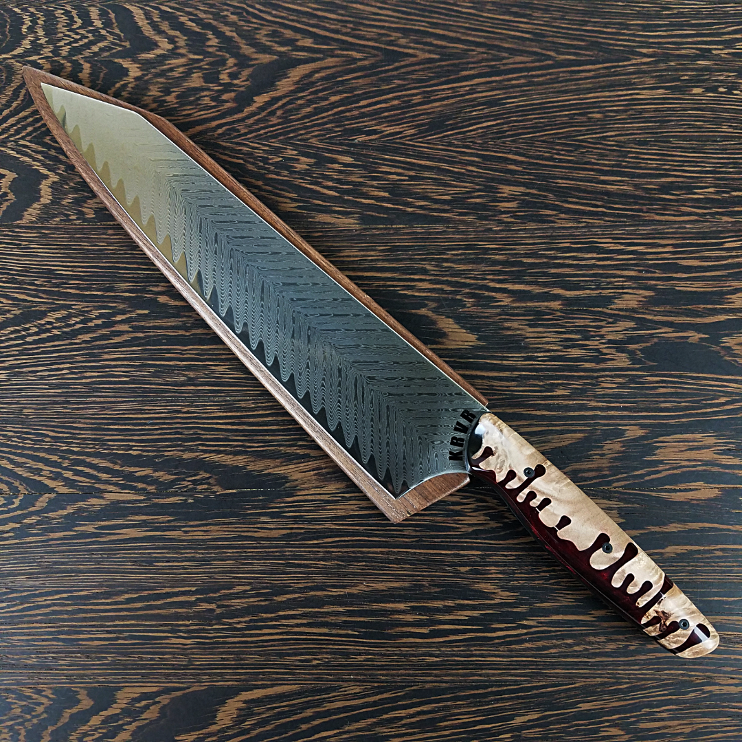 Poltergeist - 10in (254mm) Damascus Gyuto - Sawtooth - Smooth Handle