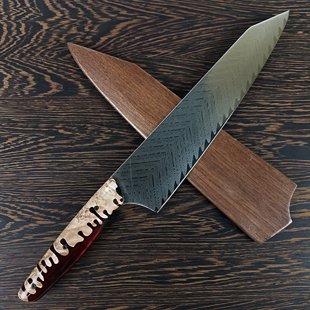 Poltergeist - 10in (254mm) Damascus Gyuto - Sawtooth - Smooth Handle