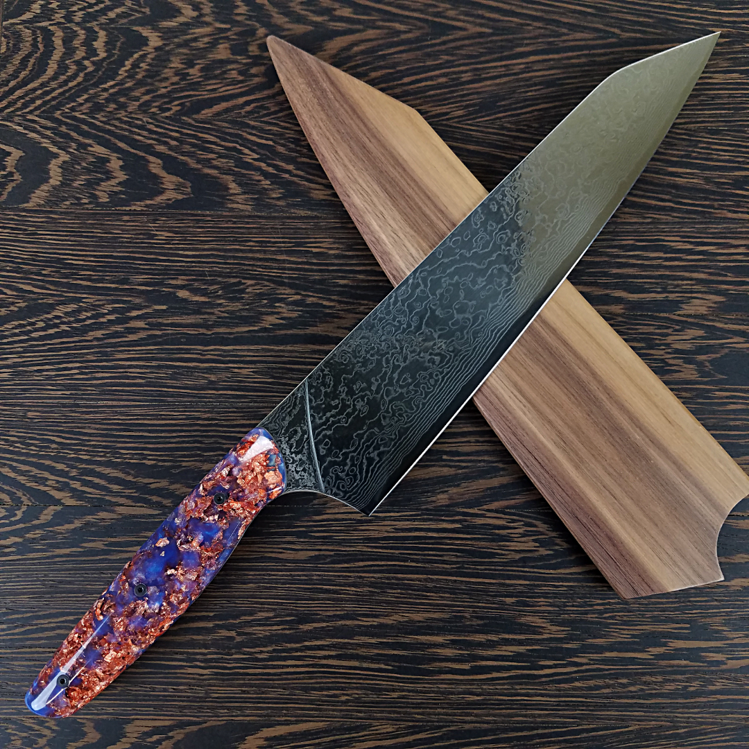 Red Rock - 10in (254mm) Damascus Gyuto - Raindrop - Smooth Handle