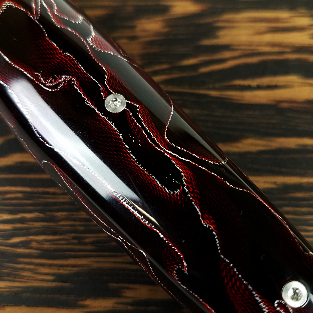 Red Dawn Gravitron - 10in (254mm) Damascus Gyuto - Raindrop - Smooth Handle