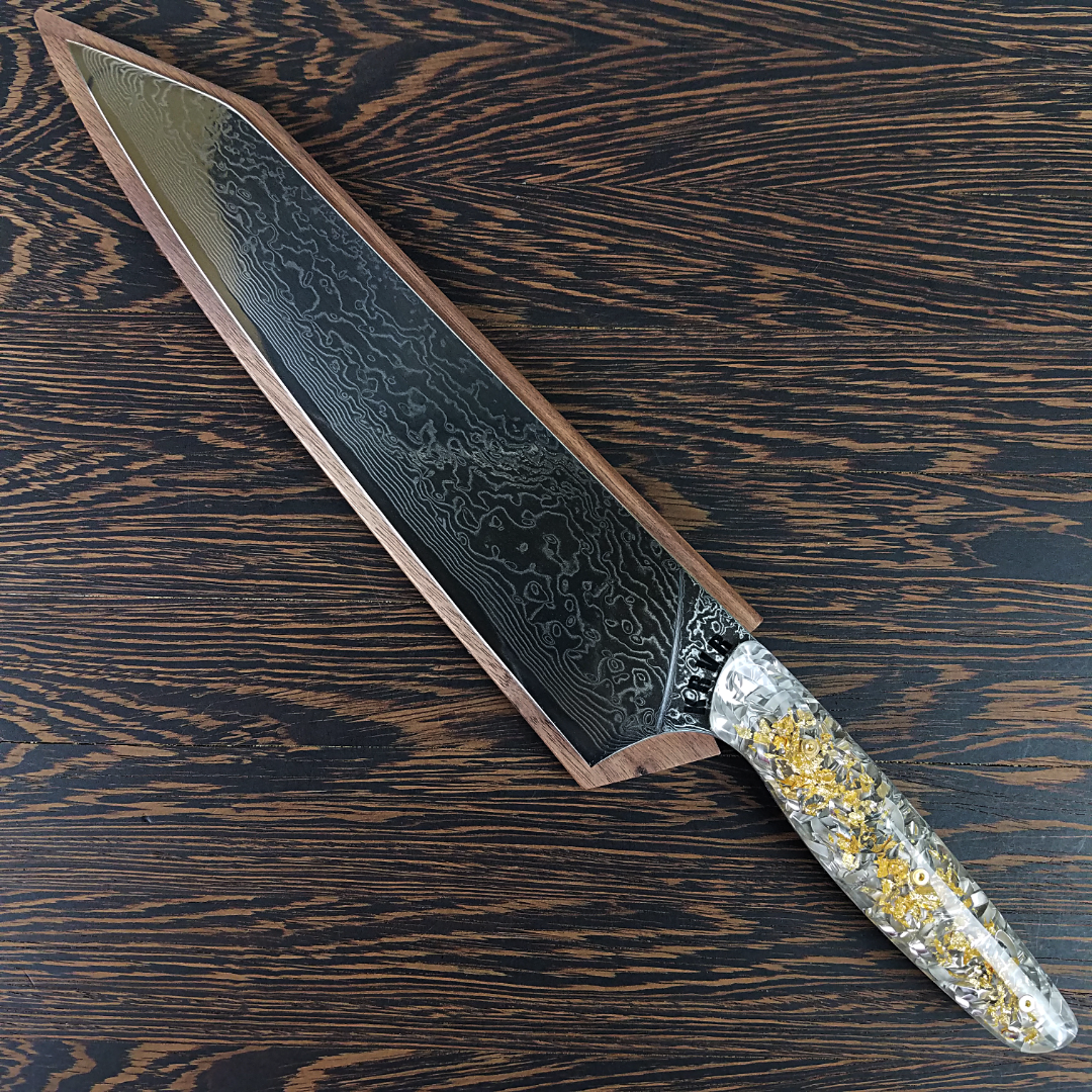 Alchemy - 10in (254mm) Damascus Gyuto - Raindrop - Smooth Handle