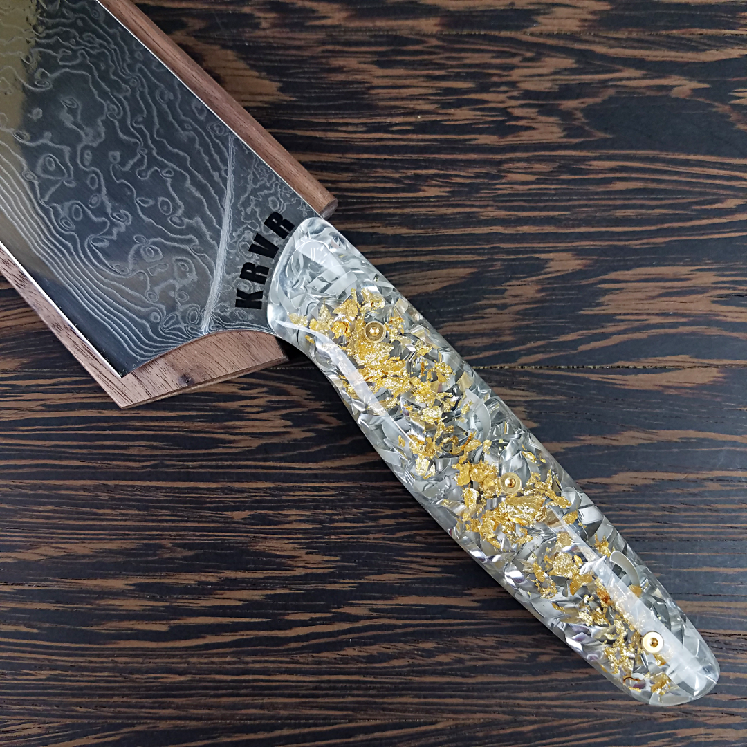 Alchemy - 10in (254mm) Damascus Gyuto - Raindrop - Smooth Handle