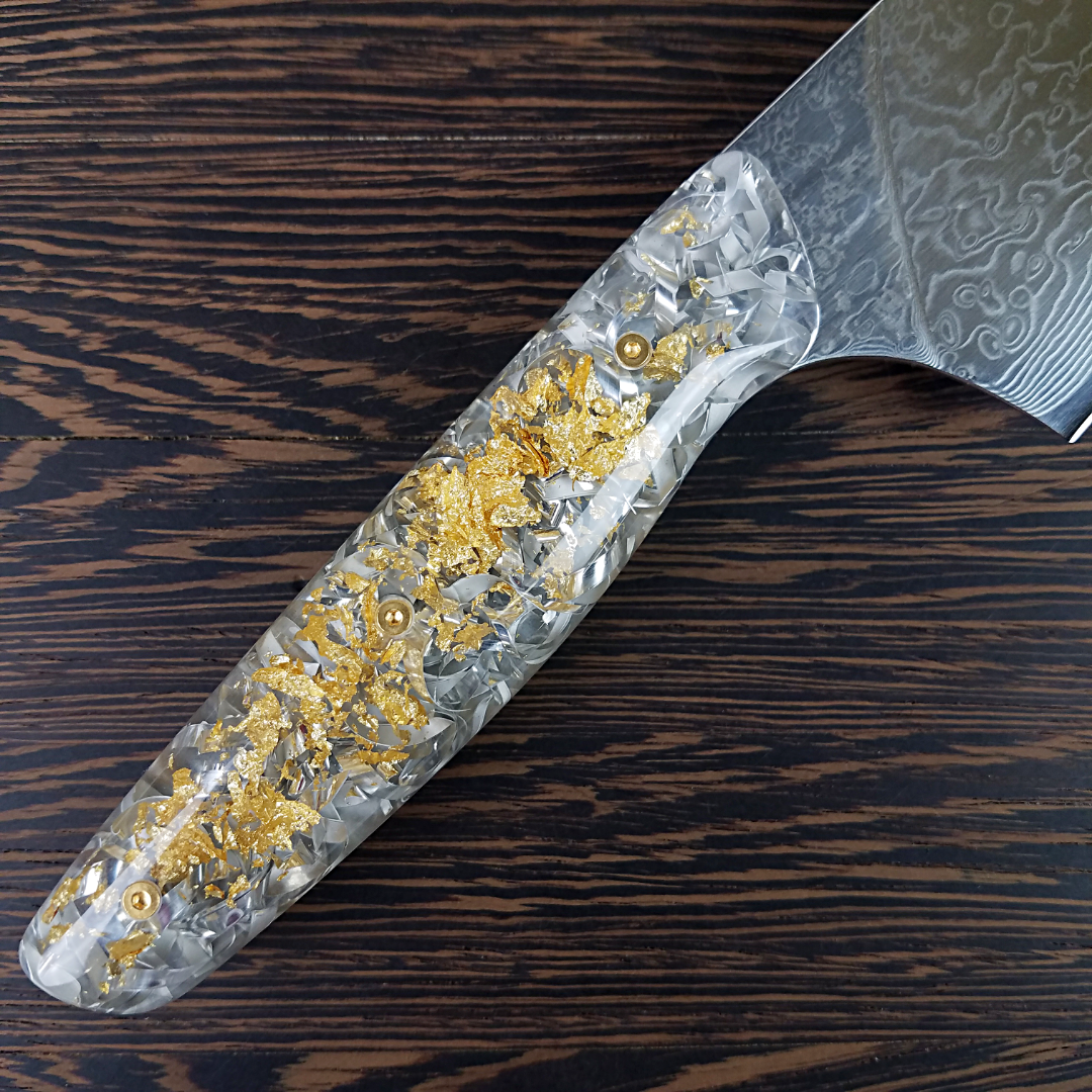 Alchemy - 10in (254mm) Damascus Gyuto - Raindrop - Smooth Handle