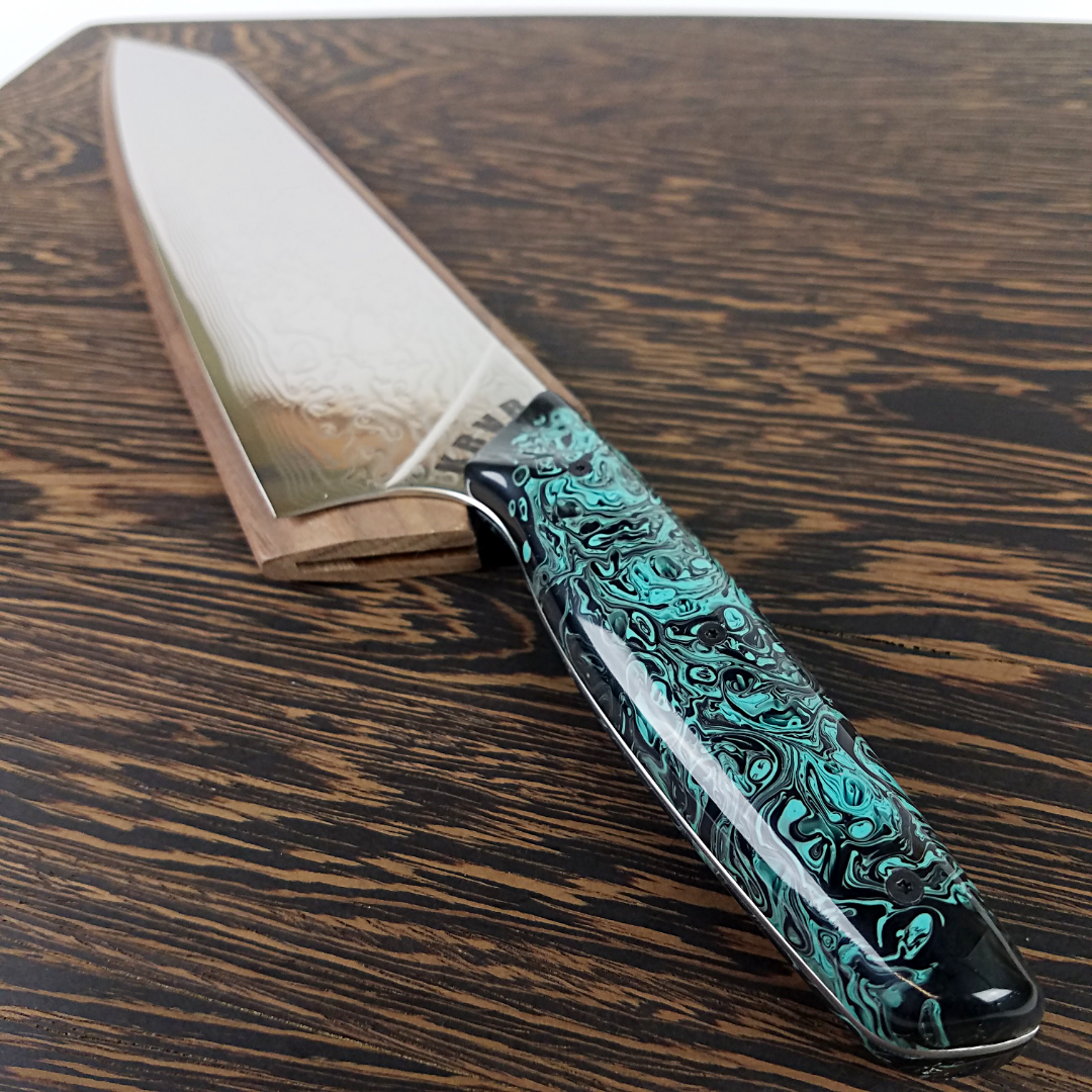 Lady of the Lake - 10in (254mm) Damascus Gyuto - Raindrop - Smooth Handle