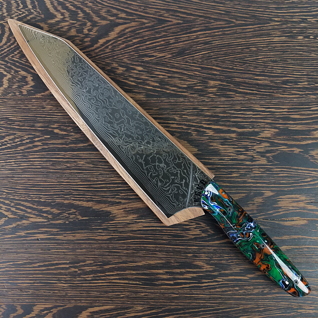 Fever Dream - 10in (254mm) Damascus Gyuto - Raindrop - Smooth Handle