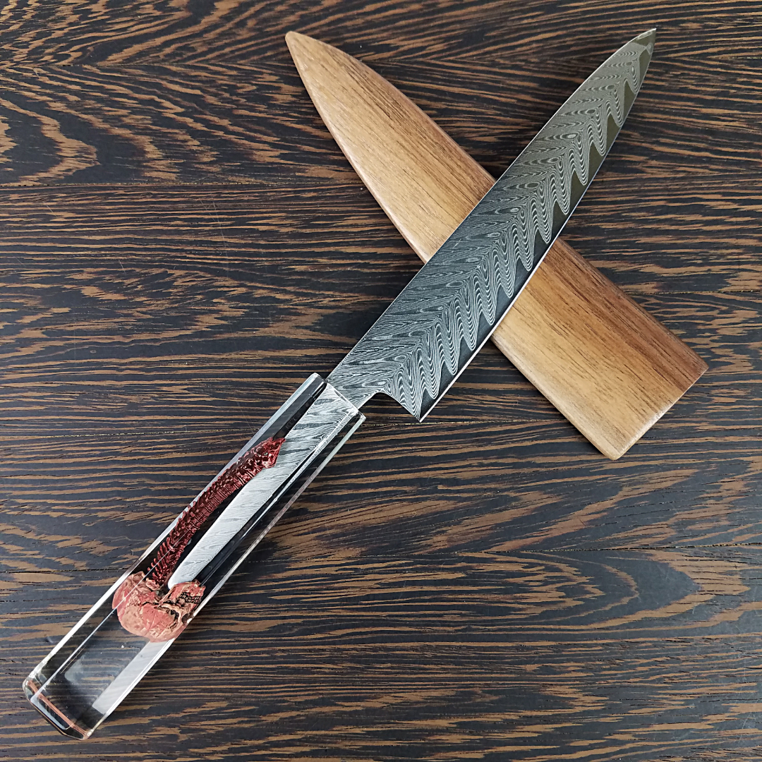 Spinal Catastrophe - 6in (150mm) Damascus Petty Culinary Knife