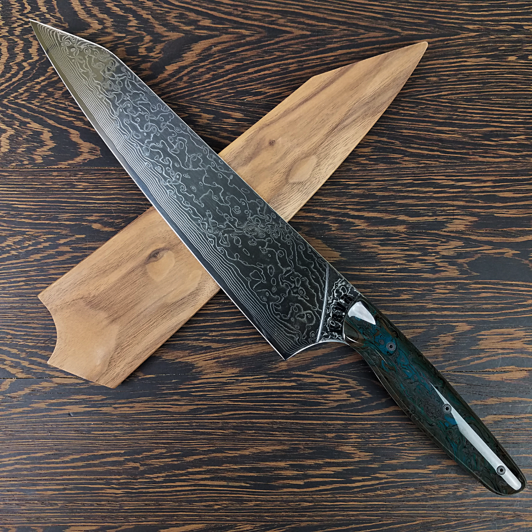 Dagobah - 10in (254mm) Damascus Gyuto - Raindrop - Smooth Handle