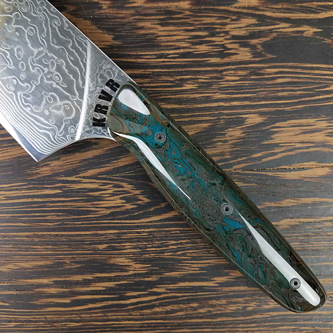 Dagobah - 10in (254mm) Damascus Gyuto - Raindrop - Smooth Handle