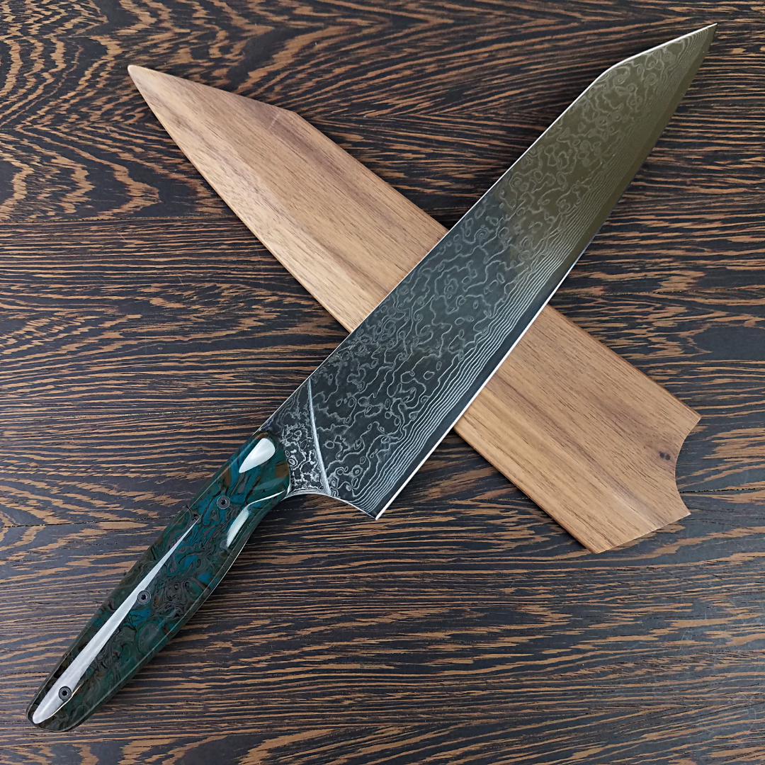 Dagobah - 10in (254mm) Damascus Gyuto - Raindrop - Smooth Handle