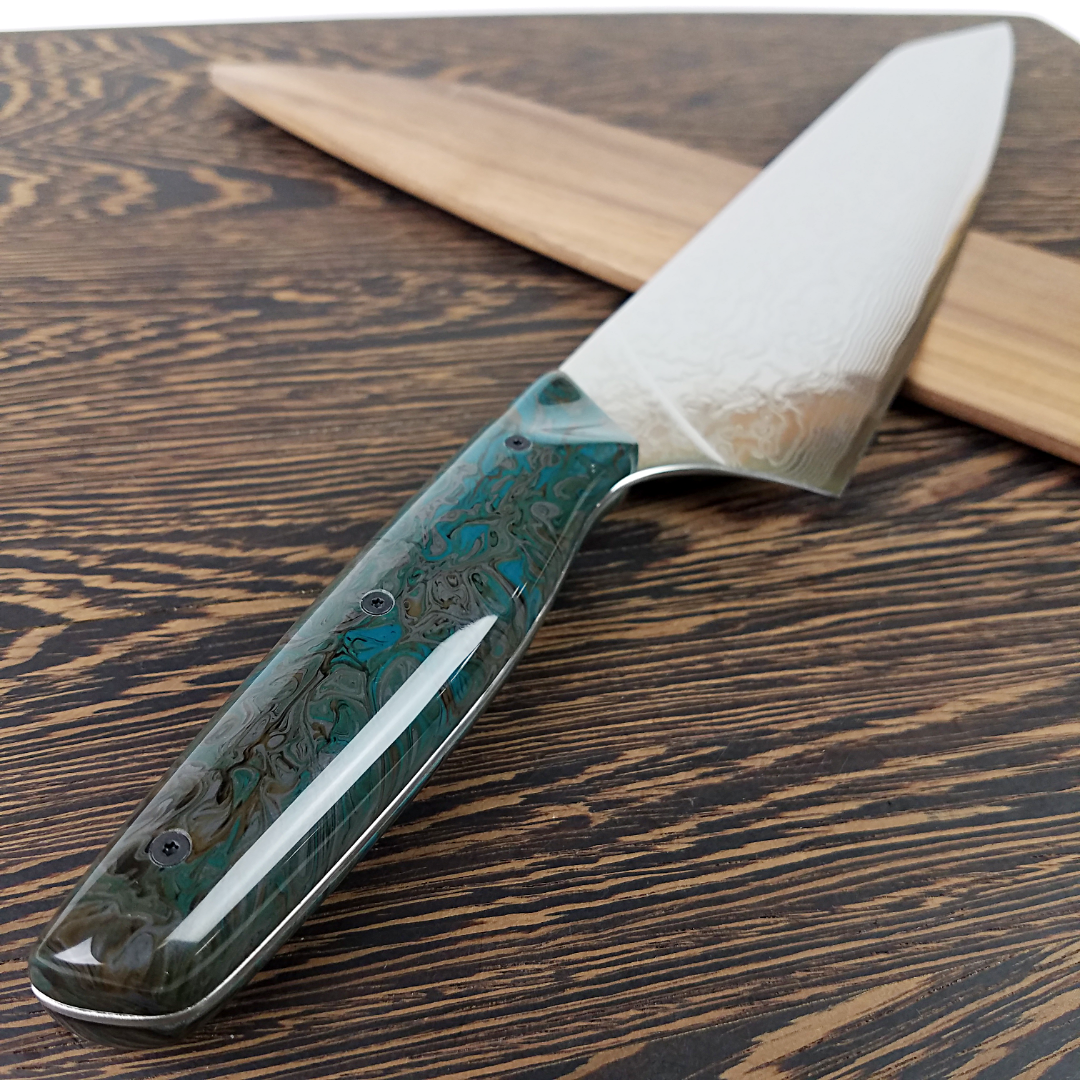 Dagobah - 10in (254mm) Damascus Gyuto - Raindrop - Smooth Handle