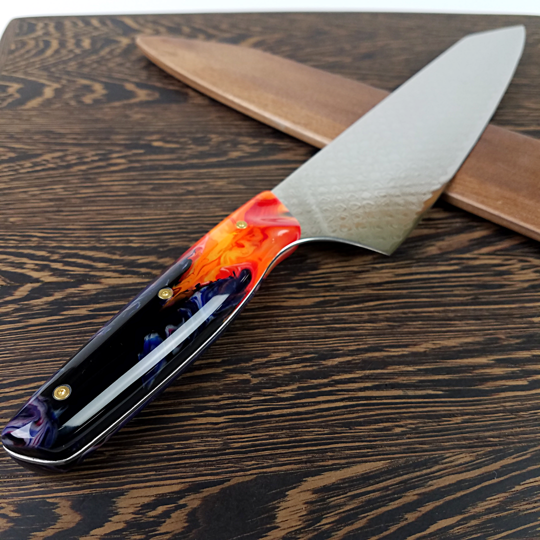 Dracarys - 10in (254mm) Damascus Gyuto - Dragonscale - Smooth Handle