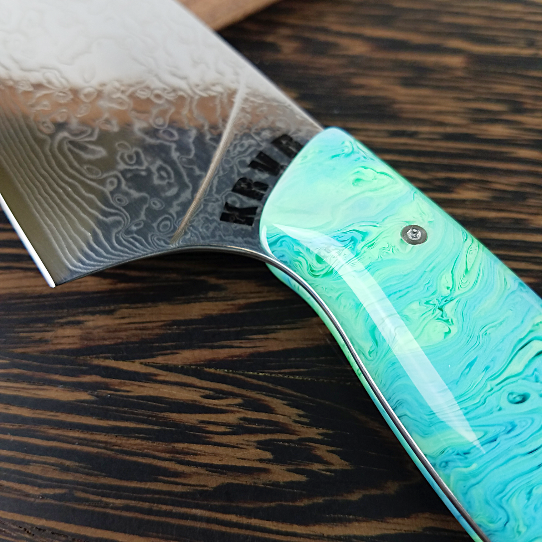 Neptune&#39;s Dream - 10in (254mm) Damascus Gyuto - Raindrop - Smooth Handle