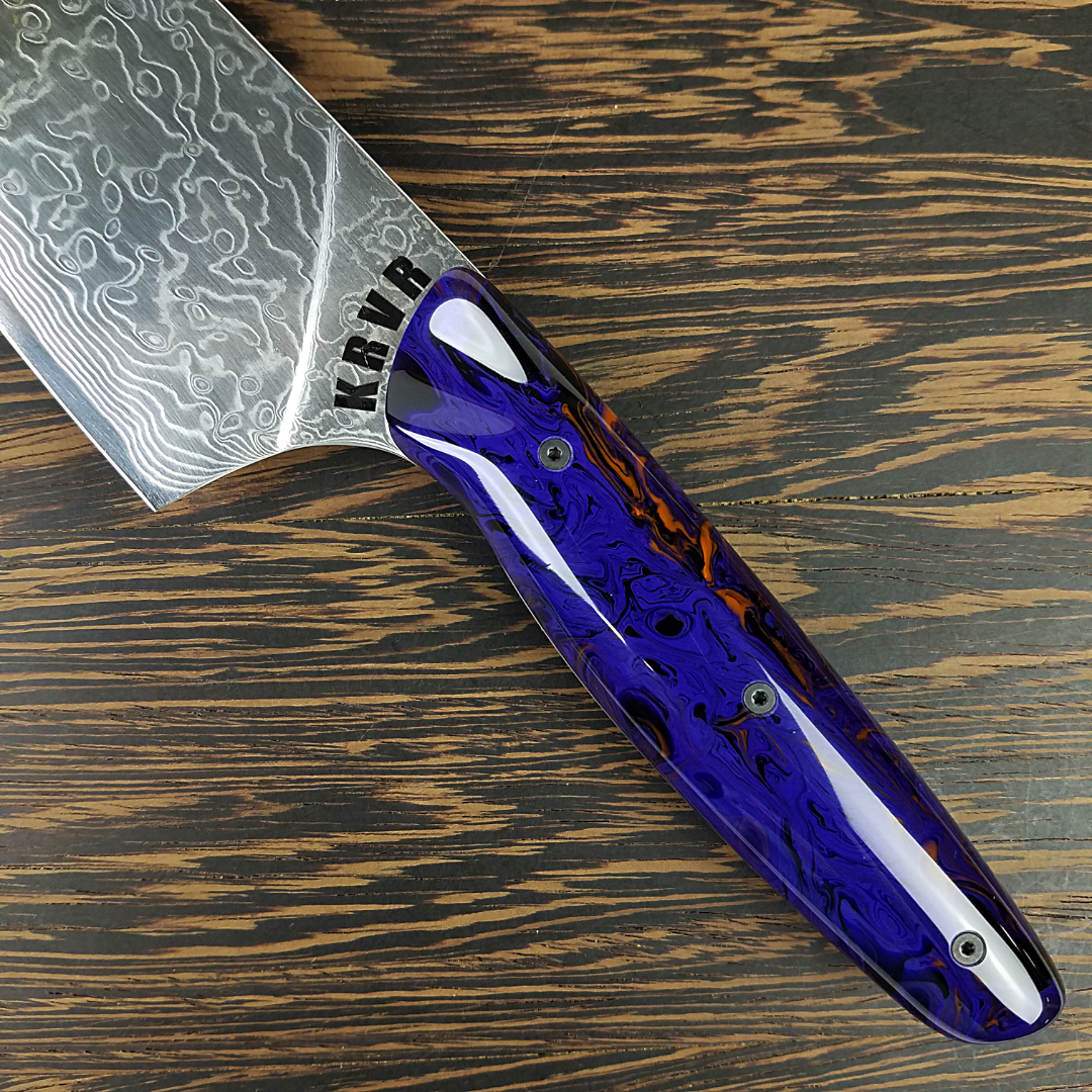 Ultra Violet - 10in (254mm) Damascus Gyuto - Raindrop - Smooth Handle