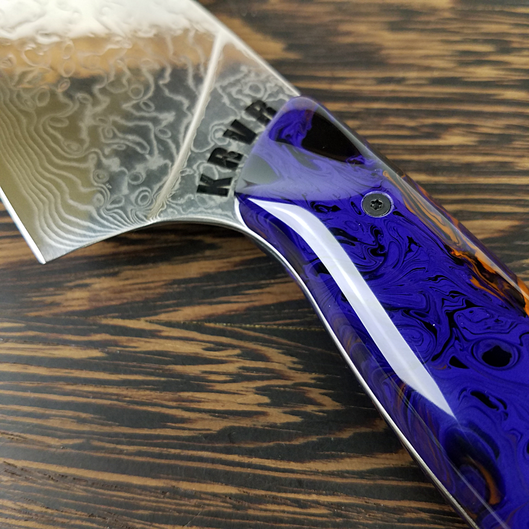 Ultra Violet - 10in (254mm) Damascus Gyuto - Raindrop - Smooth Handle