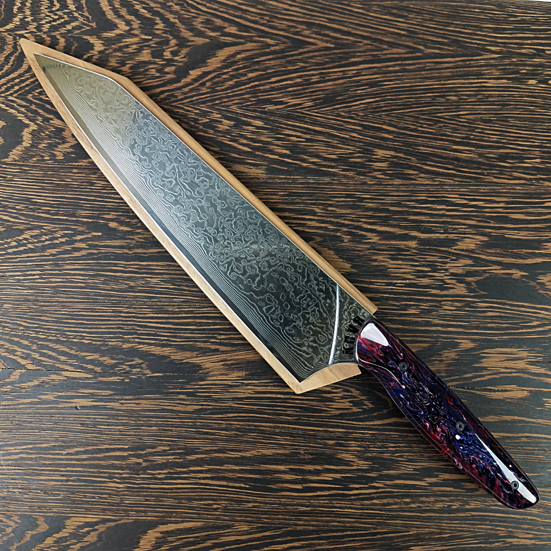 Genesis &amp; Glory - 10in (254mm) Damascus Gyuto - Raindrop - Smooth Handle