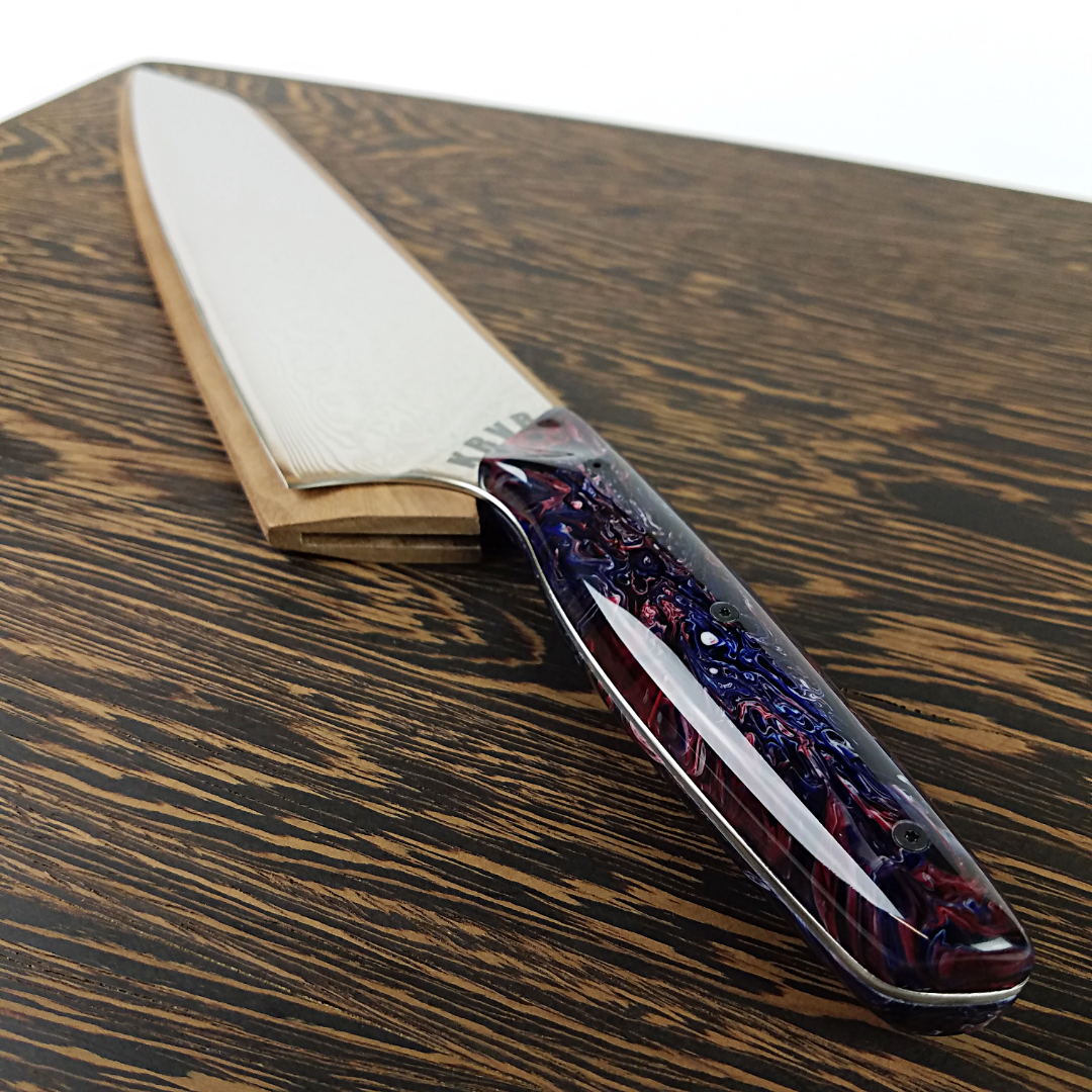 Genesis &amp; Glory - 10in (254mm) Damascus Gyuto - Raindrop - Smooth Handle