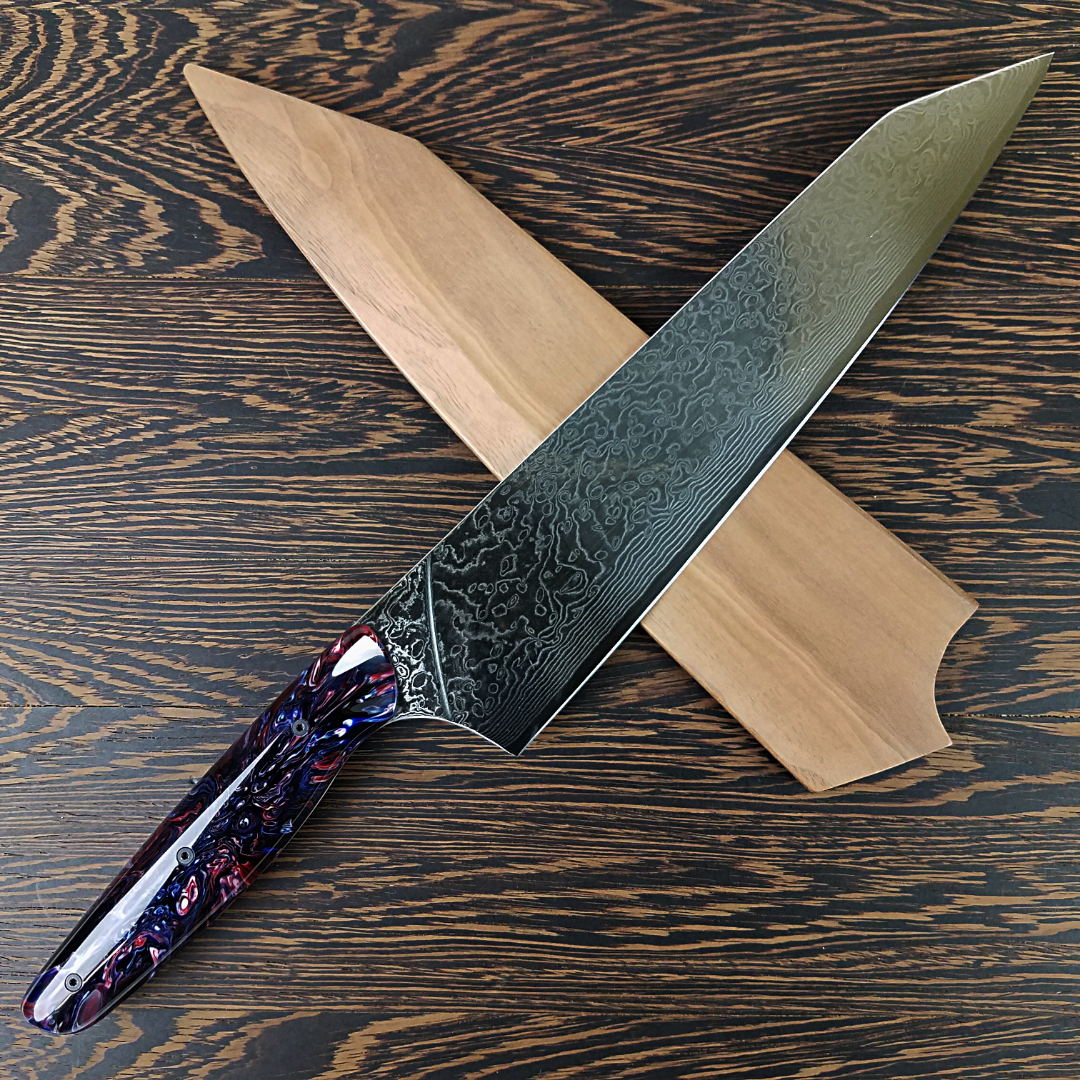 Genesis &amp; Glory - 10in (254mm) Damascus Gyuto - Raindrop - Smooth Handle