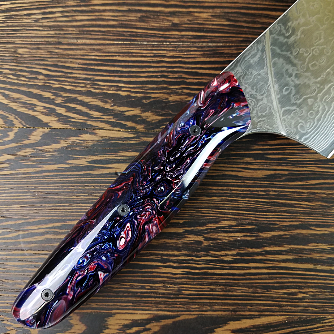 Genesis &amp; Glory - 10in (254mm) Damascus Gyuto - Raindrop - Smooth Handle