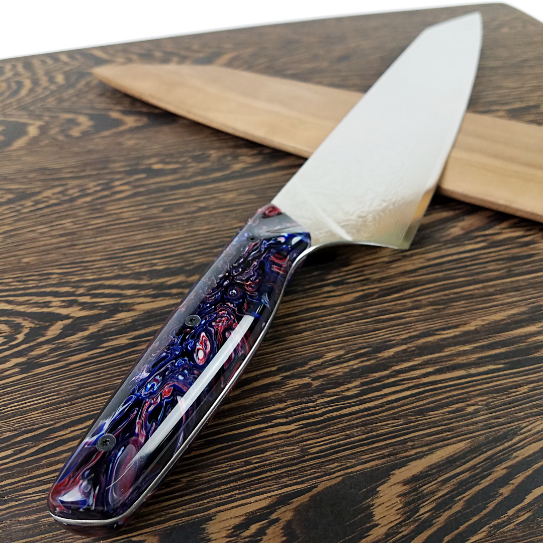 Genesis &amp; Glory - 10in (254mm) Damascus Gyuto - Raindrop - Smooth Handle