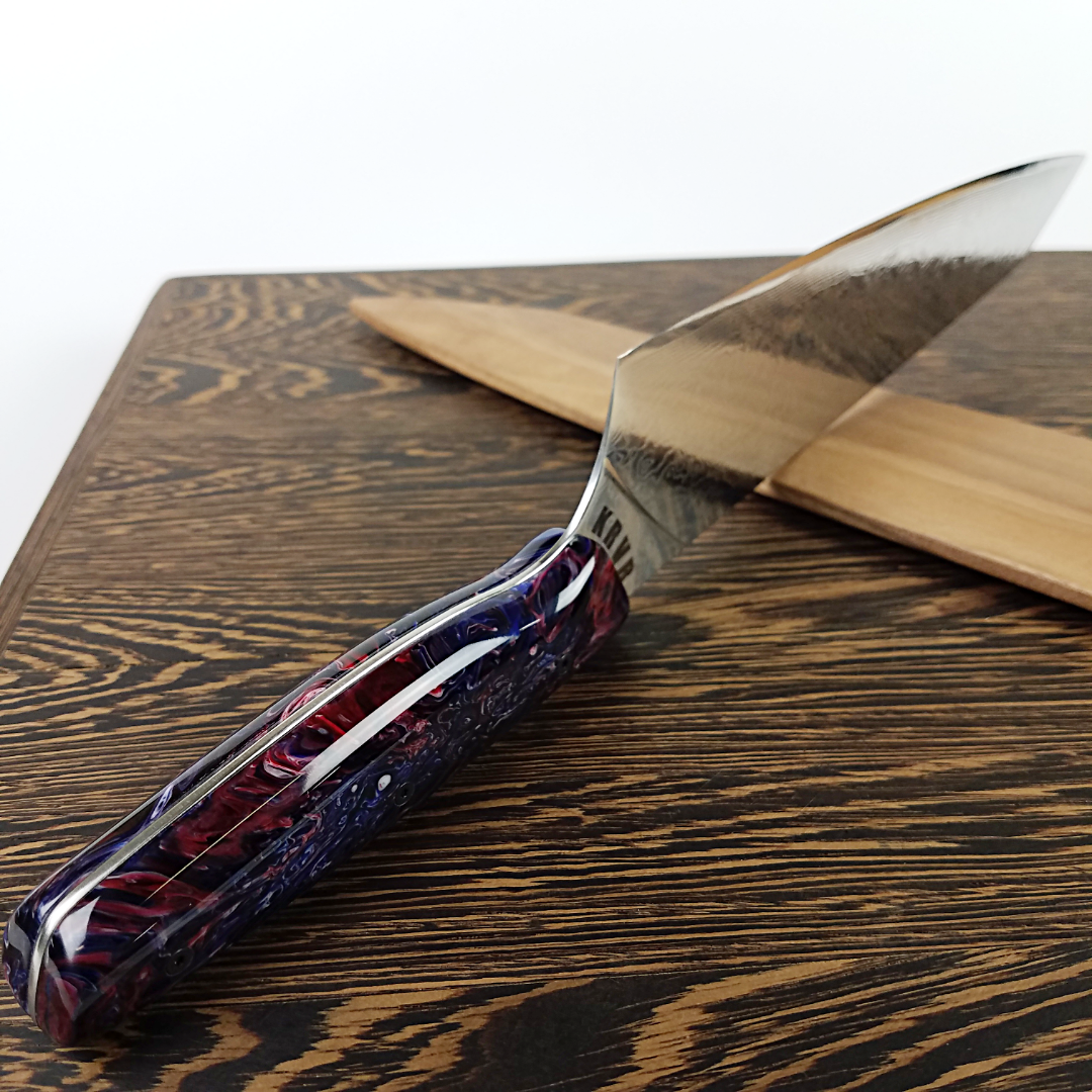 Genesis &amp; Glory - 10in (254mm) Damascus Gyuto - Raindrop - Smooth Handle