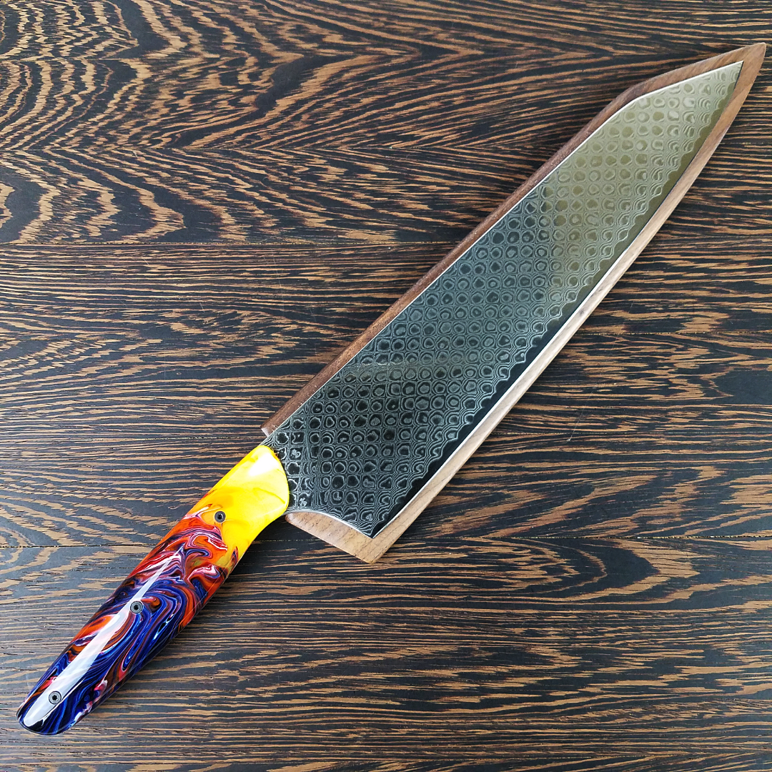 Firestorm - 10in (254mm) Damascus Gyuto - Dragonscale - Smooth Handle