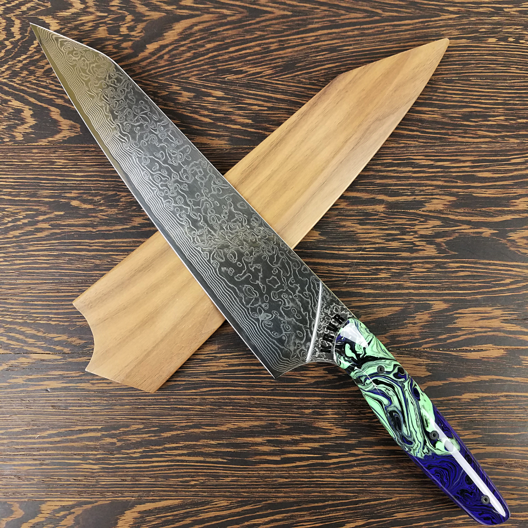 Andromeda - 10in (254mm) Damascus Gyuto - Raindrop - Smooth Handle