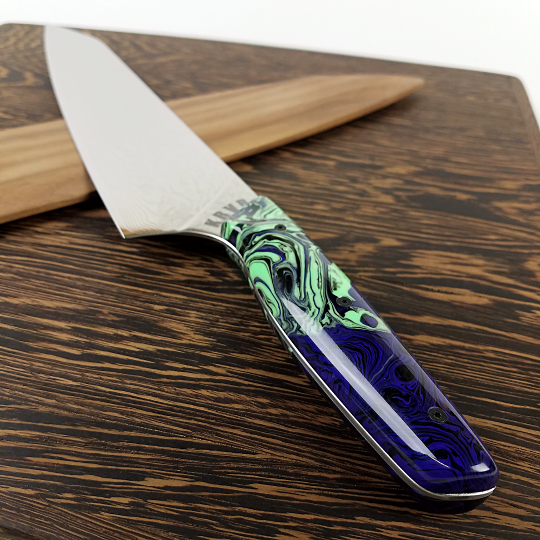 Andromeda - 10in (254mm) Damascus Gyuto - Raindrop - Smooth Handle