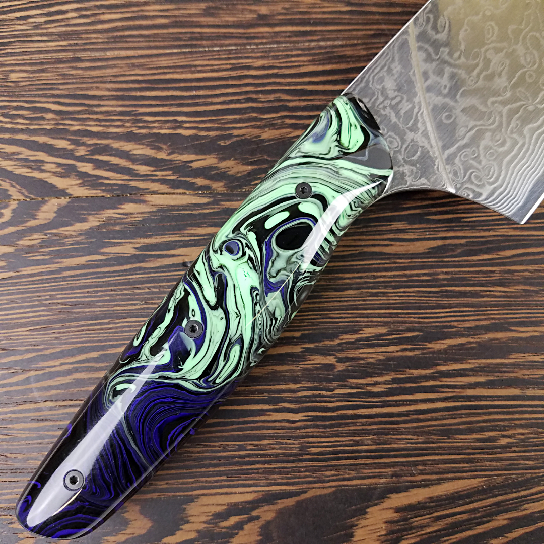 Andromeda - 10in (254mm) Damascus Gyuto - Raindrop - Smooth Handle