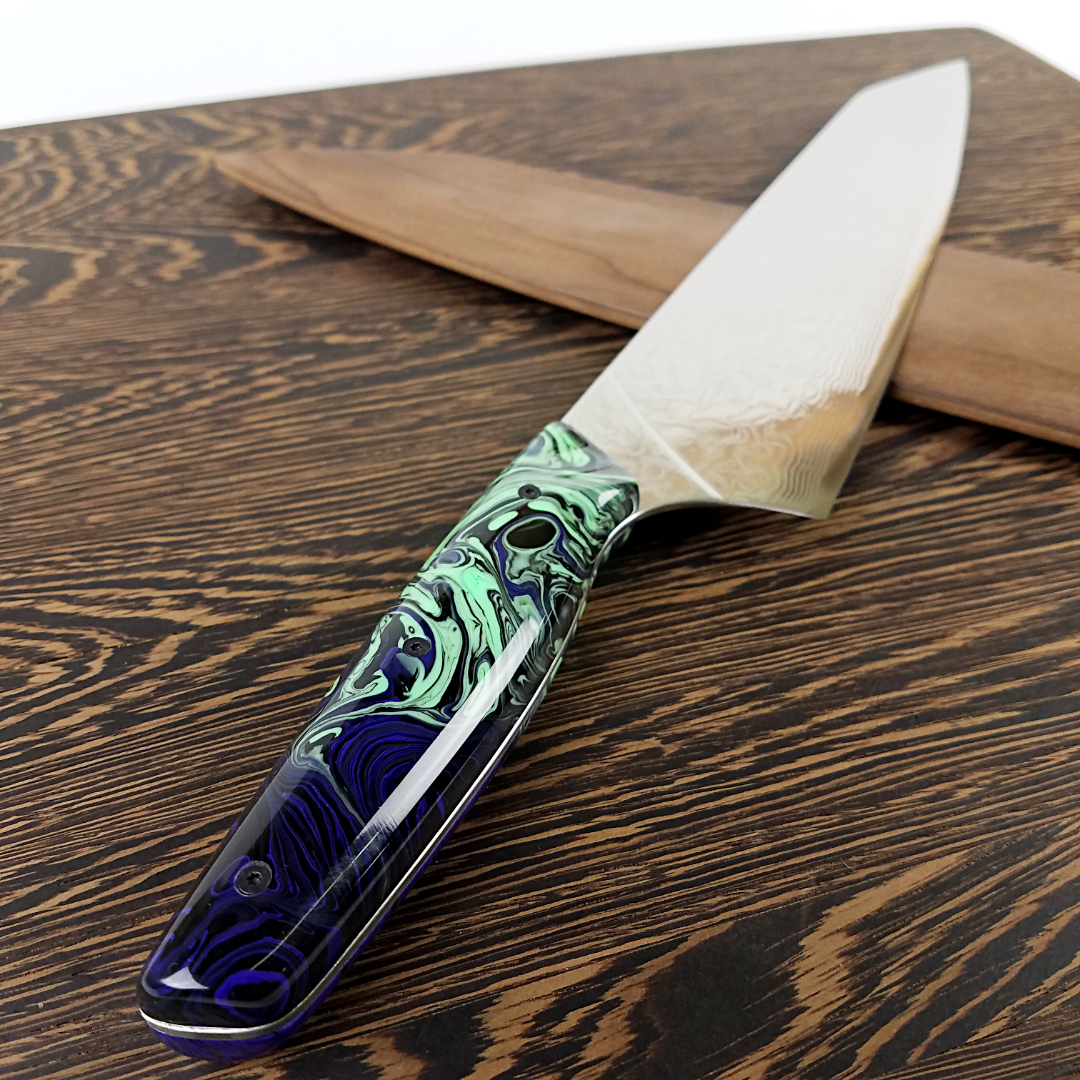 Andromeda - 10in (254mm) Damascus Gyuto - Raindrop - Smooth Handle