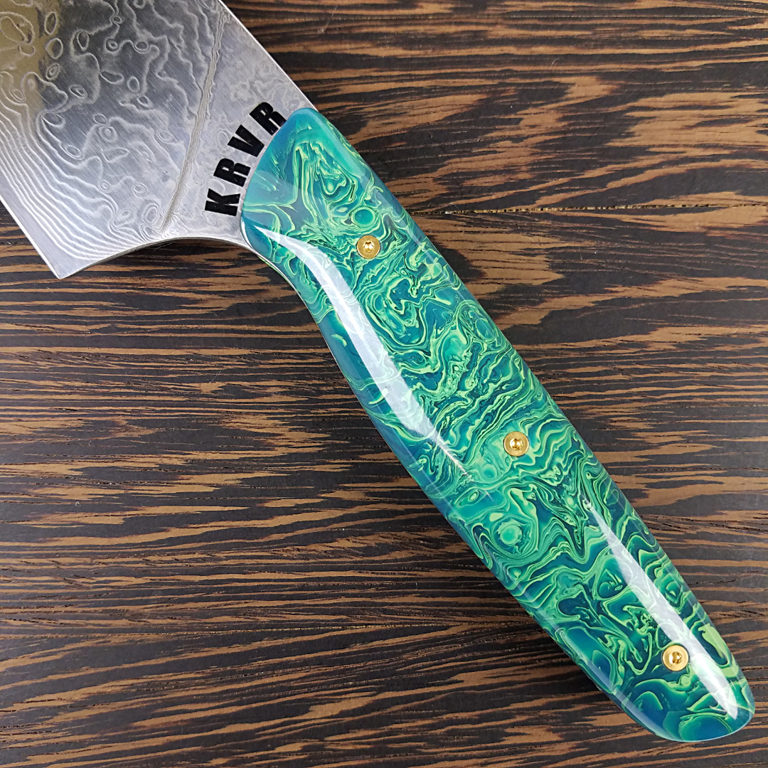 Wakame - 10in (254mm) Damascus Gyuto - Raindrop - Smooth Handle