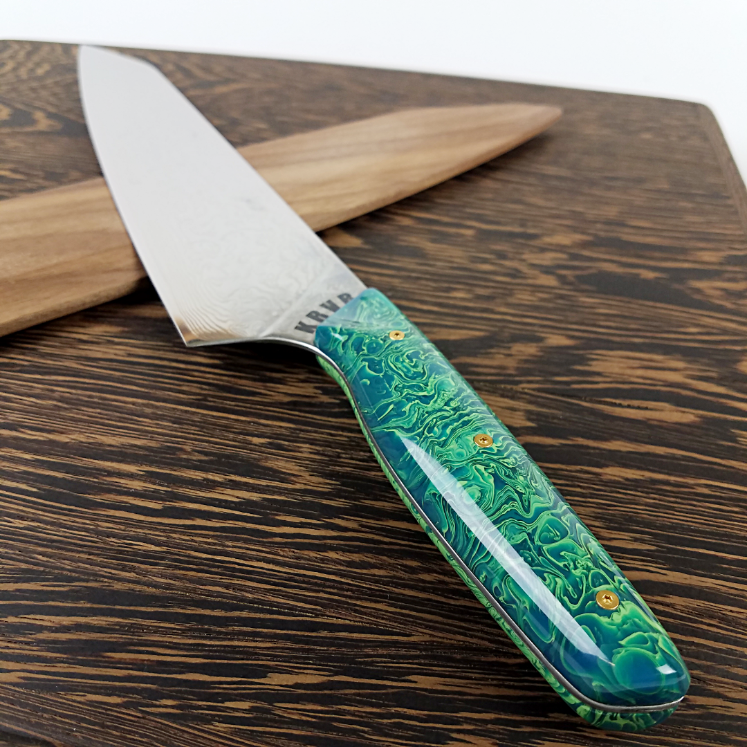 Wakame - 10in (254mm) Damascus Gyuto - Raindrop - Smooth Handle