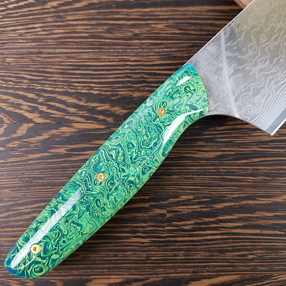 Wakame - 10in (254mm) Damascus Gyuto - Raindrop - Smooth Handle