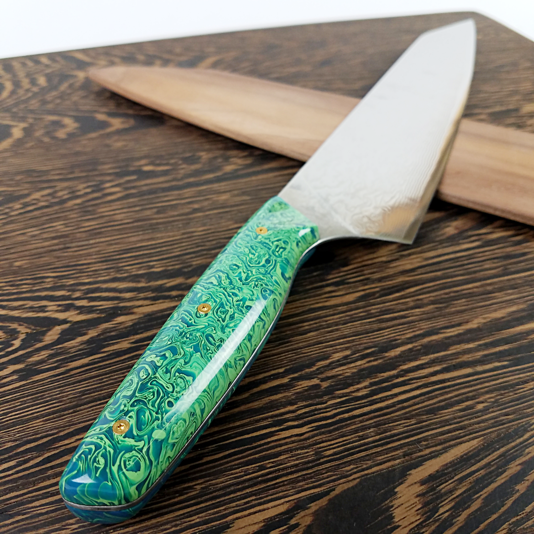 Wakame - 10in (254mm) Damascus Gyuto - Raindrop - Smooth Handle